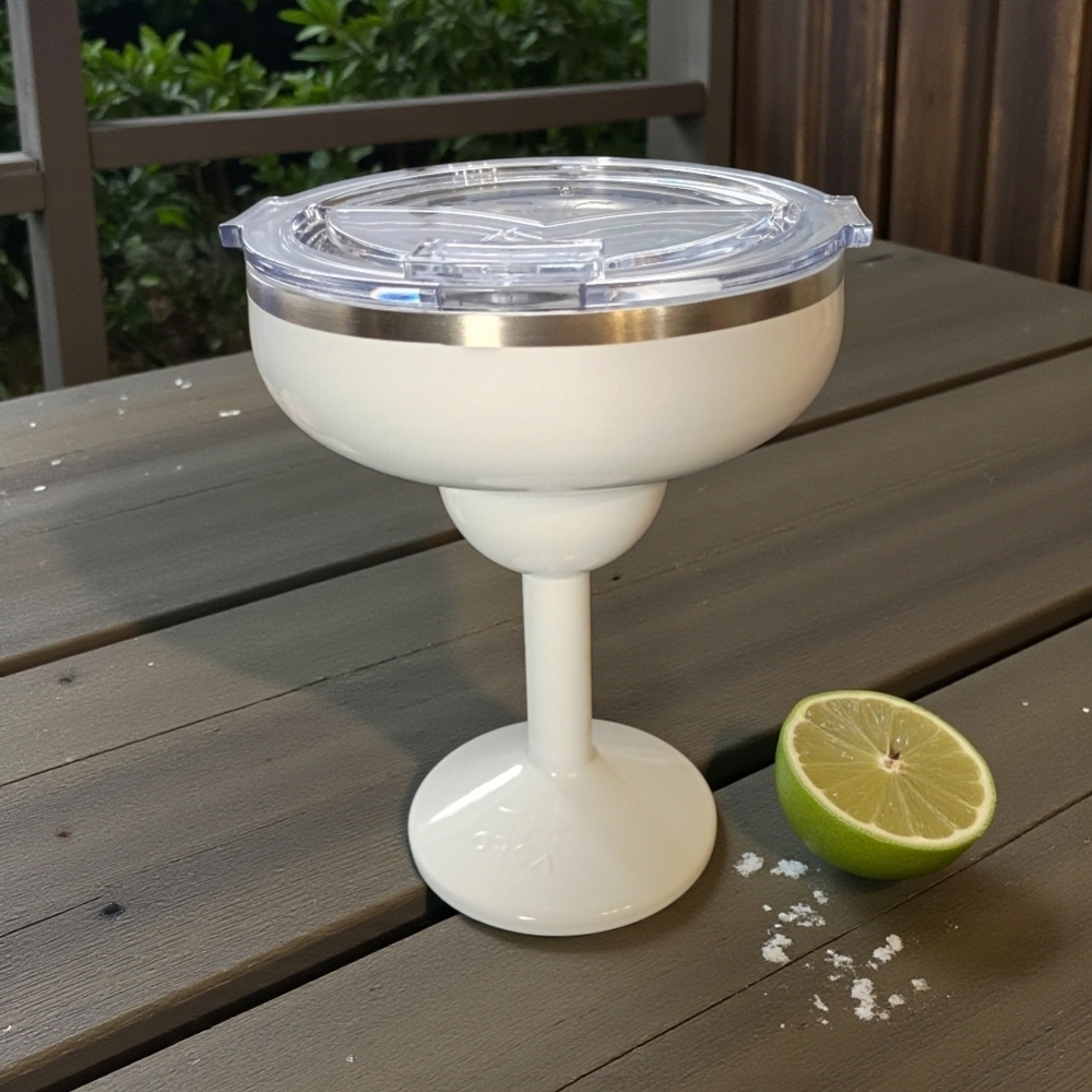 ORCA Rita Temperature Insulated Stainless  Margarita Glass Tumbler Pearl White